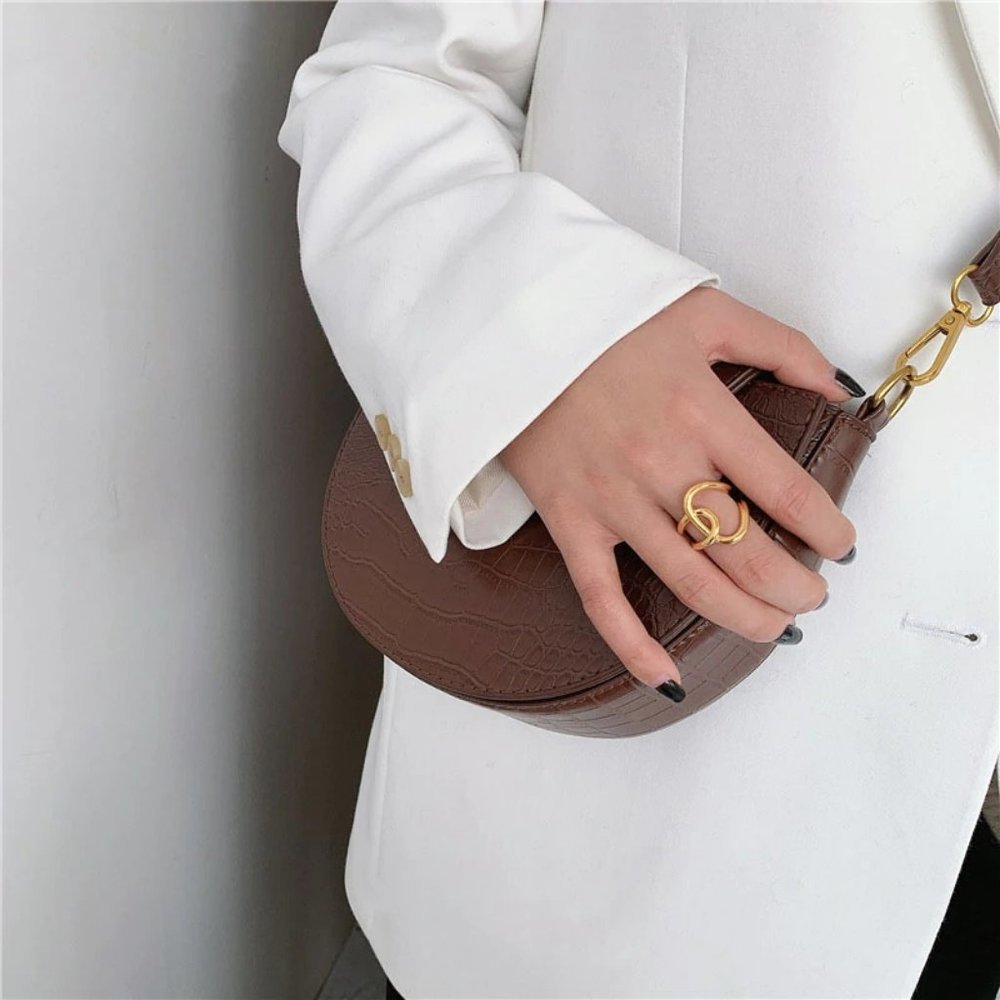 *Gold/Sterling Silver Knot Cross Adjustable Ring - Picture 7 of 15